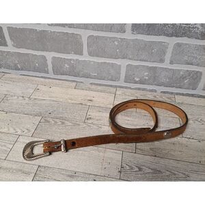 Nocona Womens  Leather Brown Belt Aztec‎ Design Concho Western Rodeo Size 32